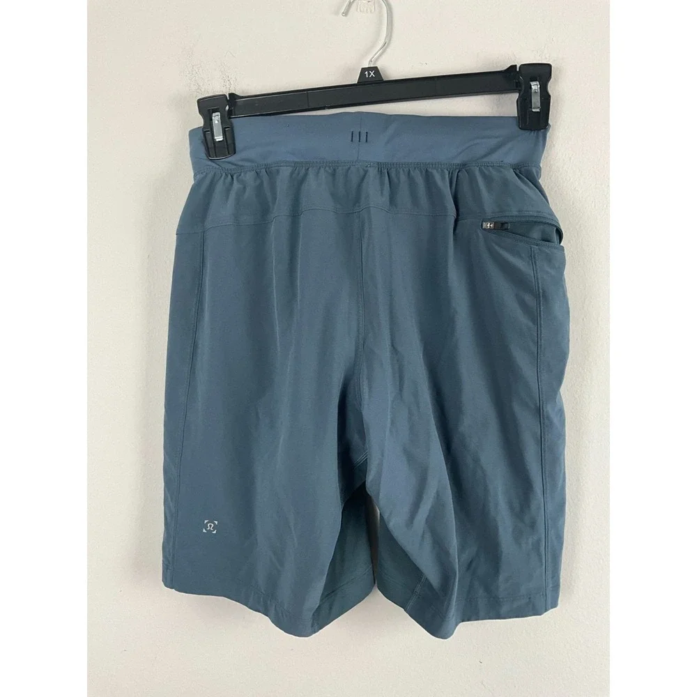 Lululemon Men's Shorts Small Blue Lined Training‎ Running Zip Pocket